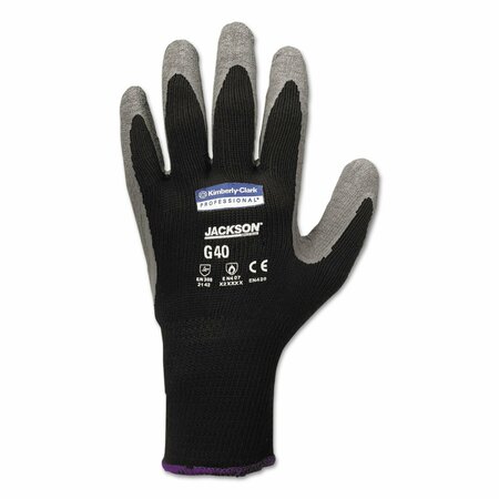 KLEENGUARD G40 Latex Coated Gloves, 270 mm Length, 11 X-Large, Poly/Cotton, Gray/Black, Pair, 12PK KCC 97274